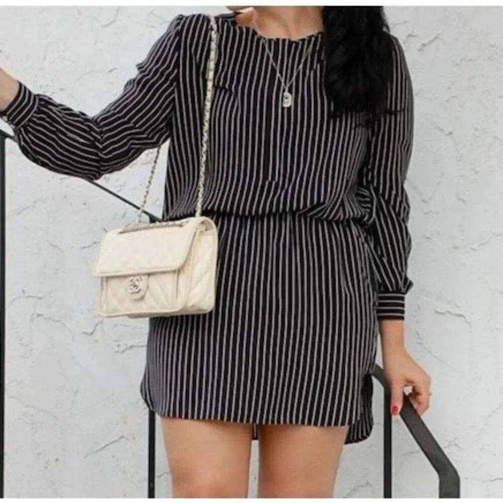 Joe Fresh 100% silk striped dress size L